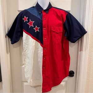 Cumberland Outfitters Americana Patriotic Button Down Shirt XL